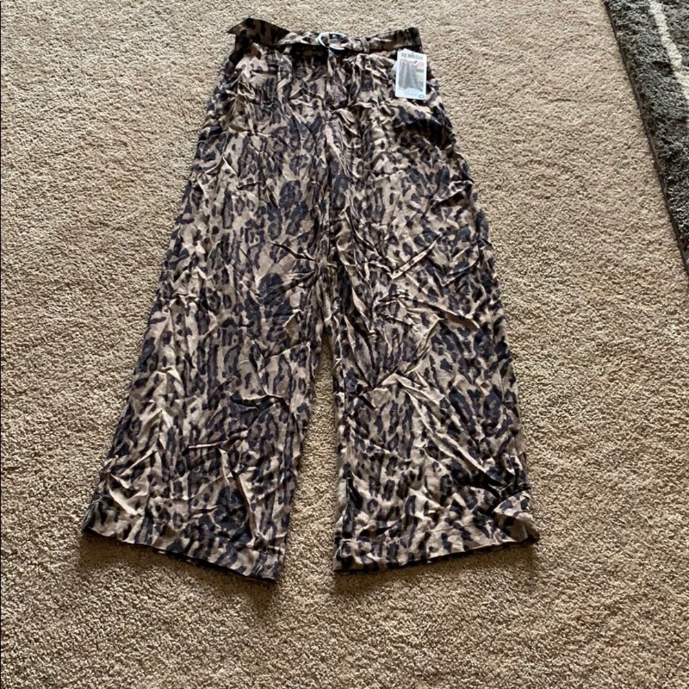 Cheetah wide leg pants